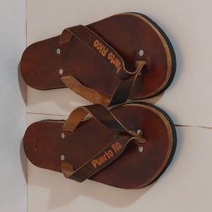 Puerto Rico Leather T-Shirt Leather Sandal/Flip Flop Shoes  Size M